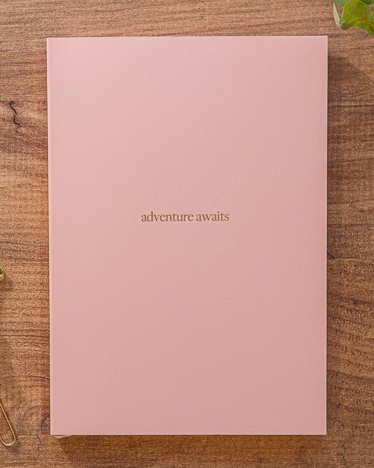 Premium A5 Lined Notebook - 'adventure awaits'