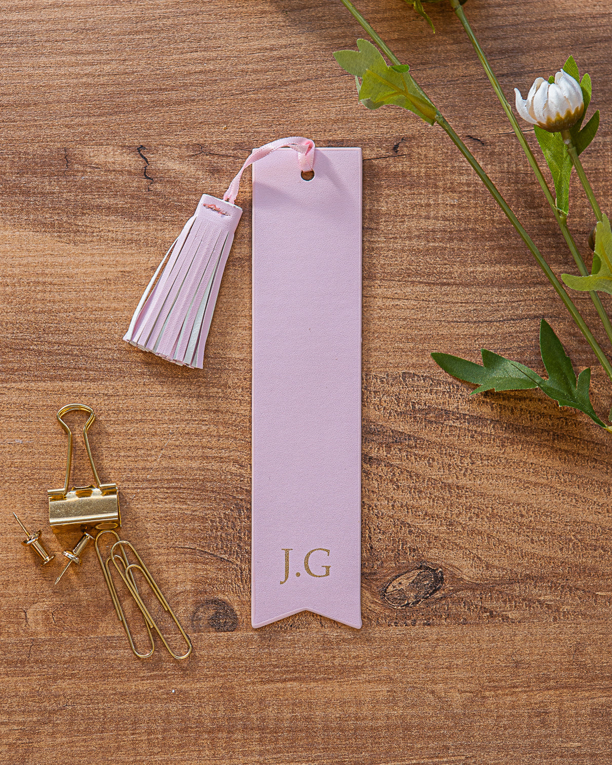Travelista Vegan Leather Bookmark with Initials