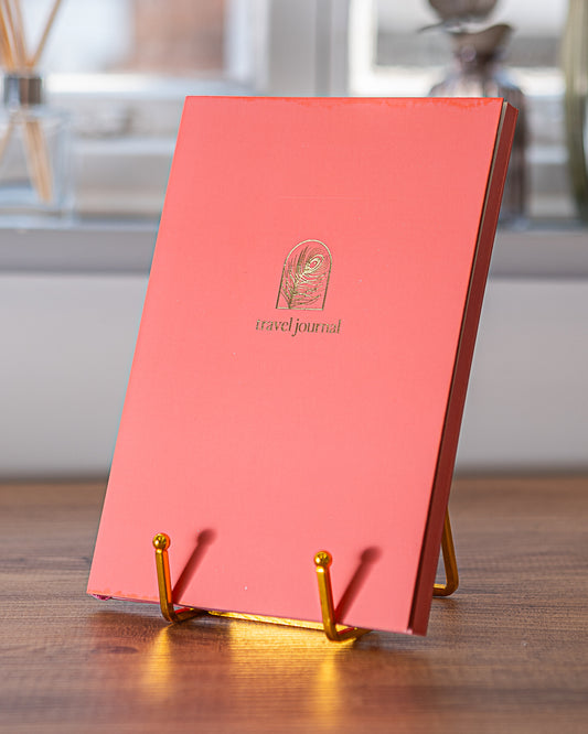 Premium Personalised A5 Travel Journal - Peacock Feather