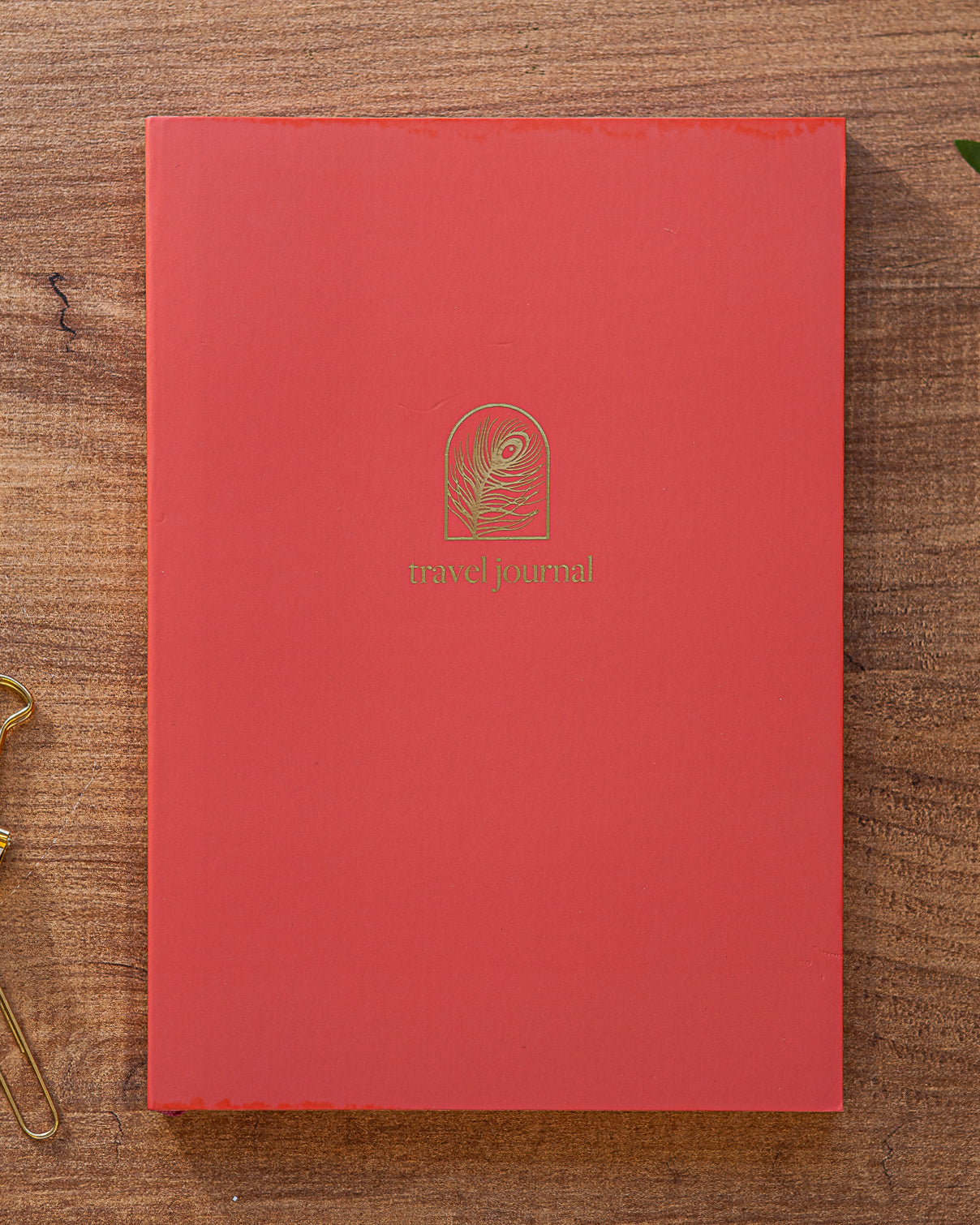 Premium Personalised A5 Travel Journal - Peacock Feather