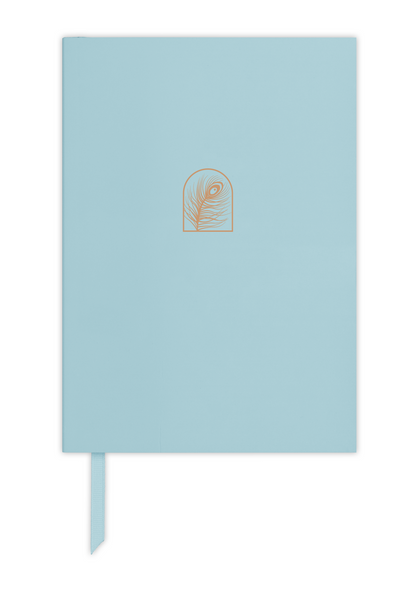 Premium Personalised A5 Travel Journal - Peacock Feather