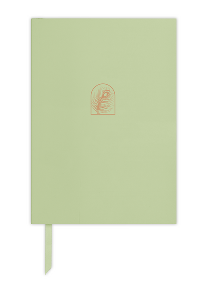 Premium Personalised A5 Travel Journal - Peacock Feather